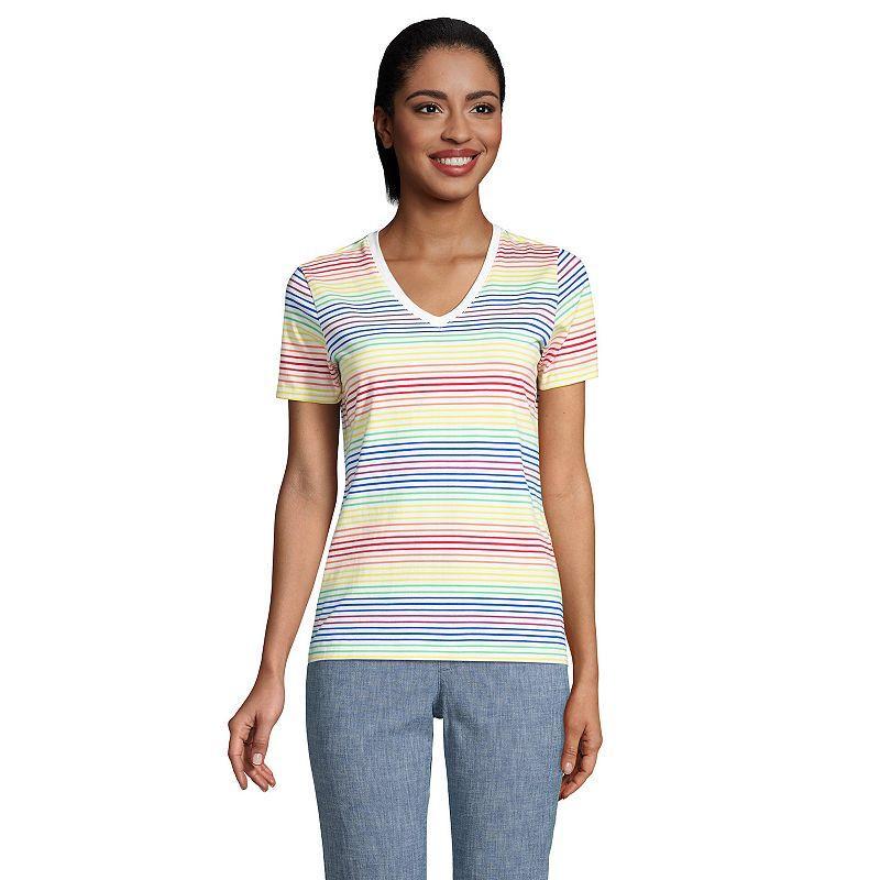 Women's Lands' End Relaxed-Fit Supima Cotton V-Neck Tee, Size: Small, Soft  Blue Product Image