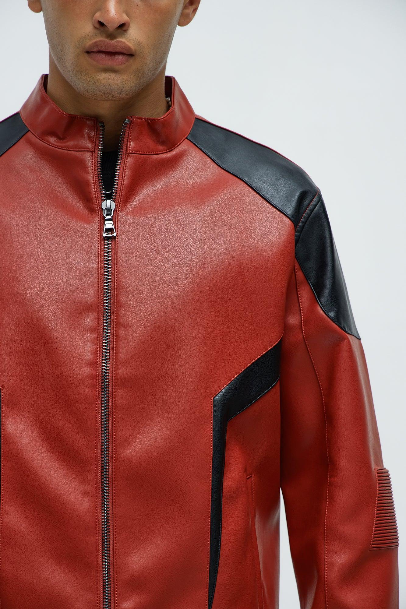 Saber Tooth Zip Up Jacket - Red/combo Product Image
