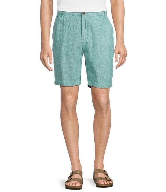 Caribbean Flat Front Linen 9#double; Inseam Shorts Product Image