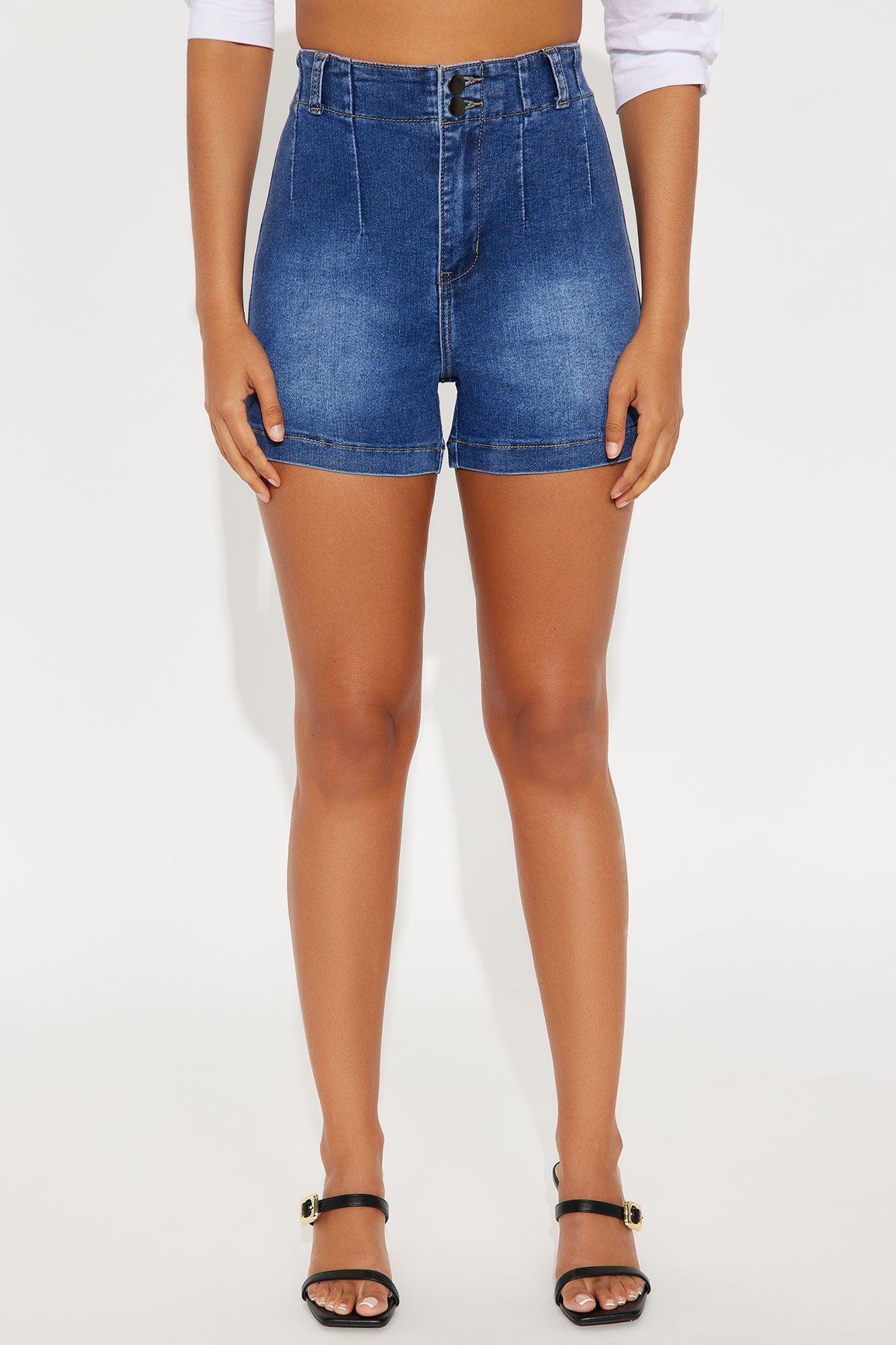City Breeze High Rise Denim Shorts - Medium Wash Product Image