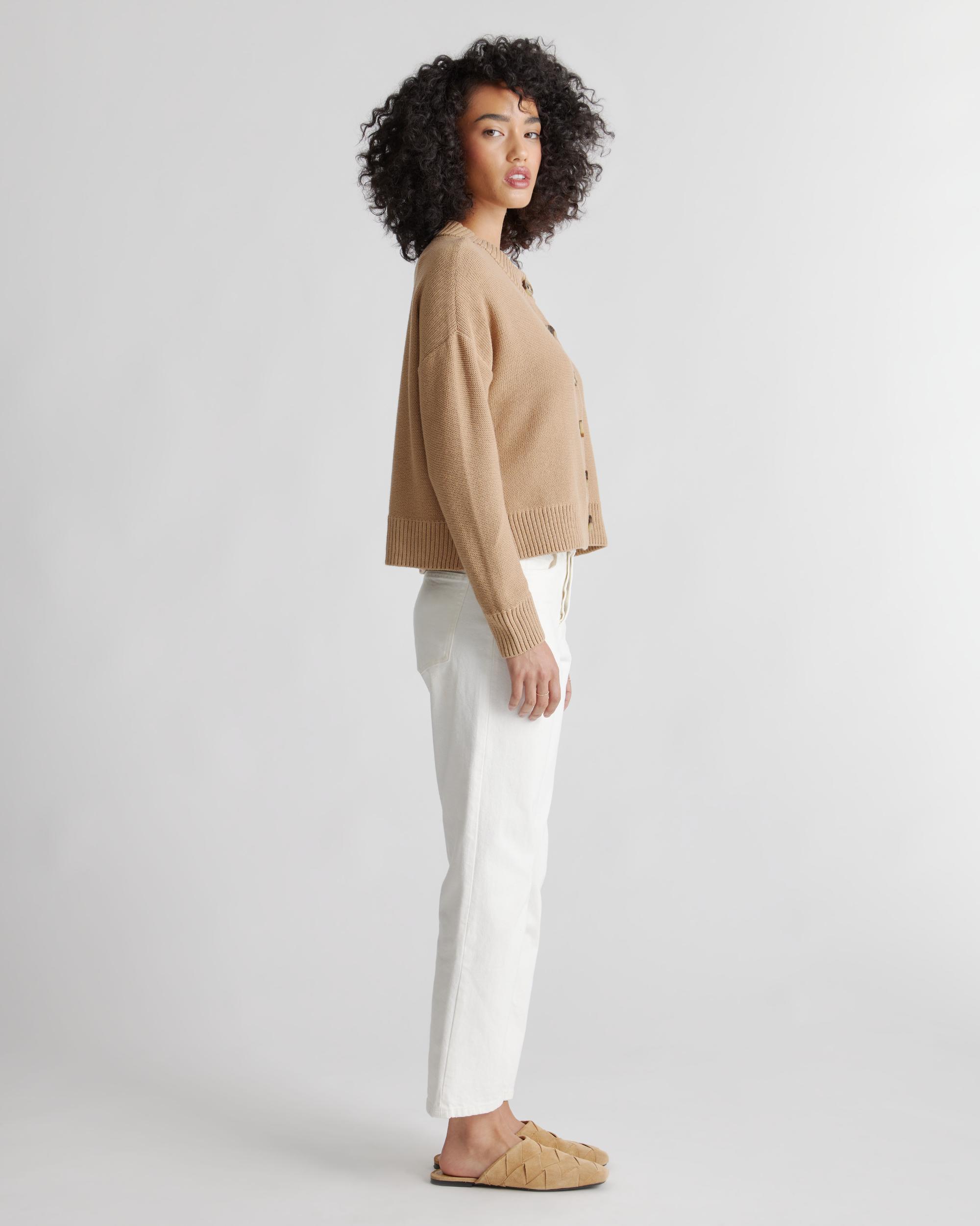 Quince | Women's Cropped Cardigan Sweater Organic Cotton Product Image