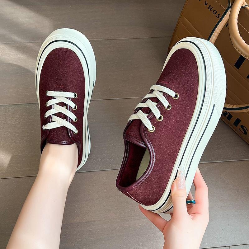 Platform Lace-Up Sneakers Product Image