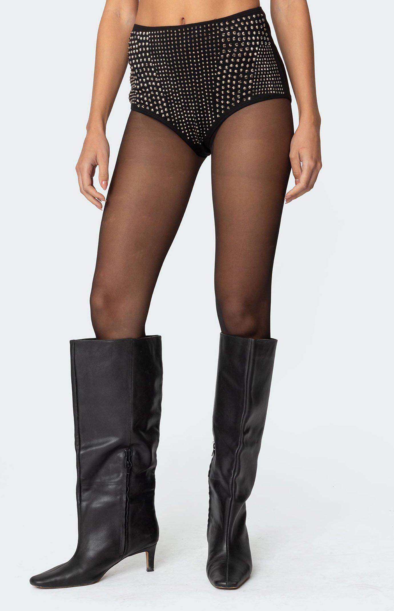 Edikted Women's Rhinestone Micro Shorts Product Image