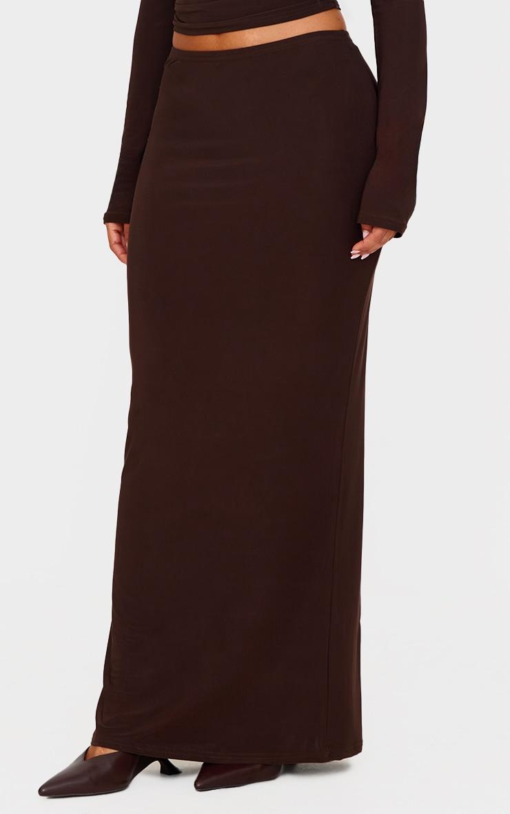Petite Chocolate Low Rise Maxi Skirt Product Image