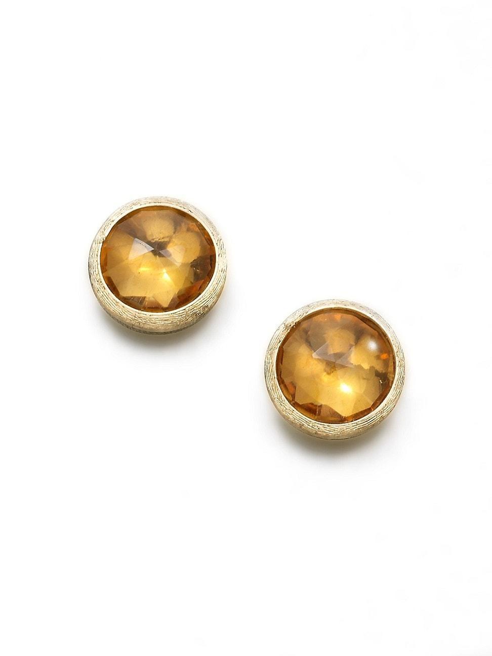 Jaipur Citrine & 18K Yellow Gold Stud Earrings Product Image