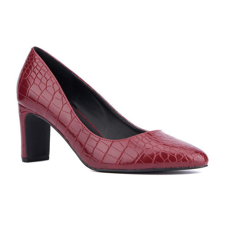Fashion to Figure Hope Womens Wide Width Pumps Red Croc Product Image