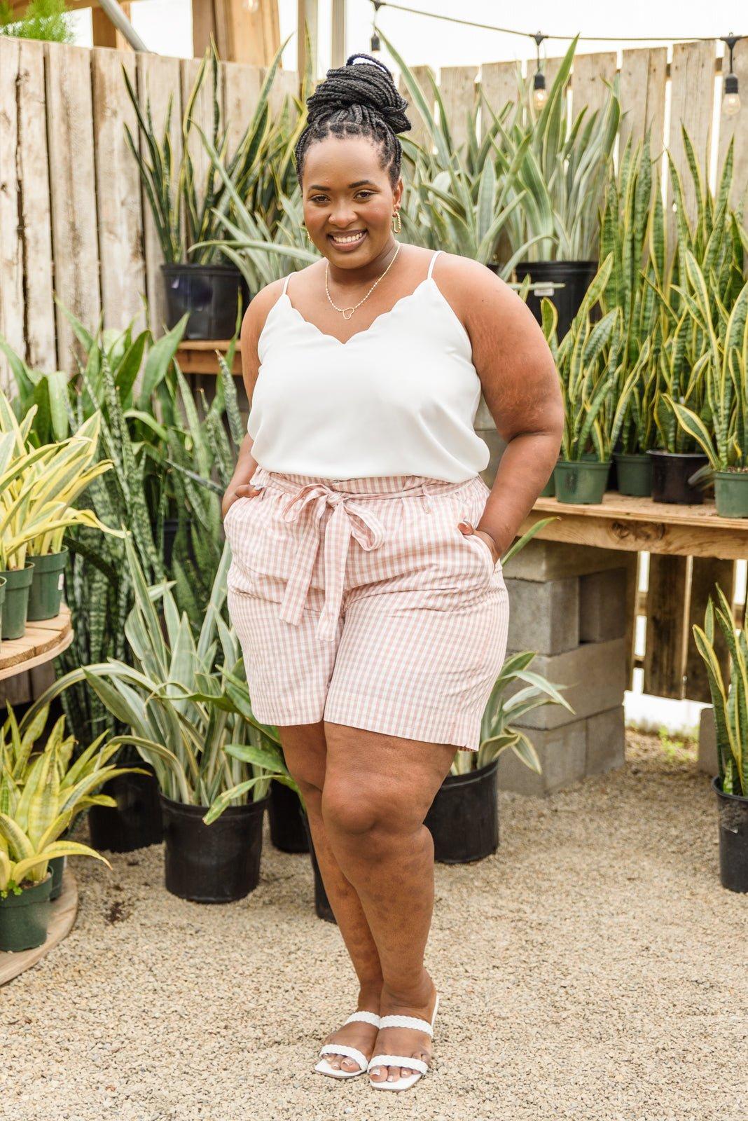 Prim & Pretty Gingham Tie Shorts (Online Exclusive) Product Image