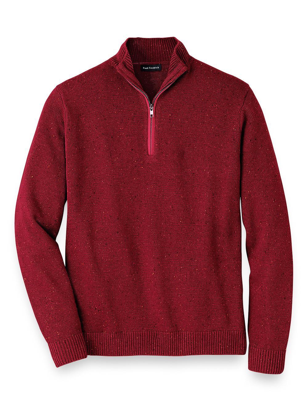 Donegal Zip Mock Neck Sweater - Purple Product Image