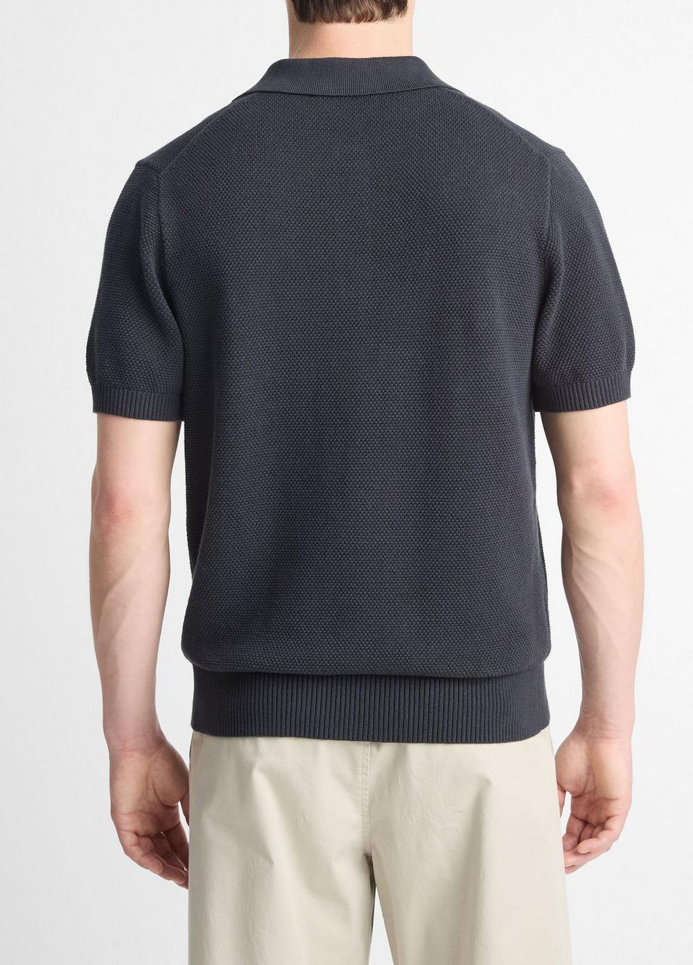 Mens Piqu-Knit Cotton Polo Sweater, Light Coastal Blue, Size XL Vince Product Image