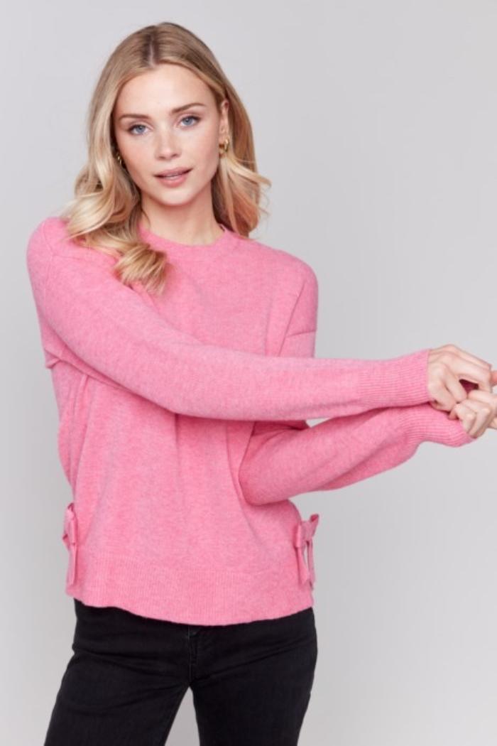 Side Bow Crewneck Sweater Product Image