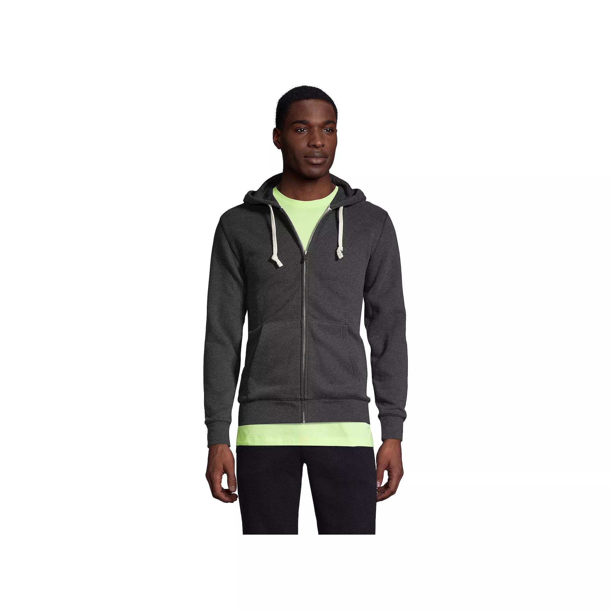 Big & Tall Lands' End Serious Sweats Full-Zip Hoodie, Men's, Size: 3XB, Dk Grey Heather Product Image