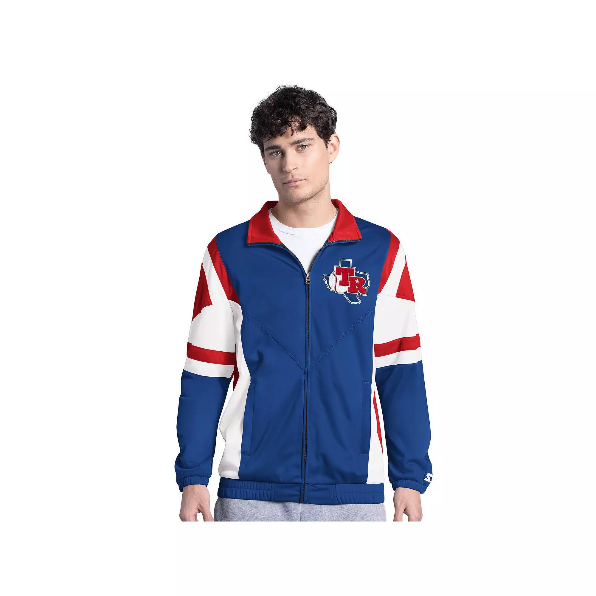 Men's Starter Royal/Red Texas Rangers Contender Tricot Full-Zip Track Jacket, Size: XL, Blue Product Image