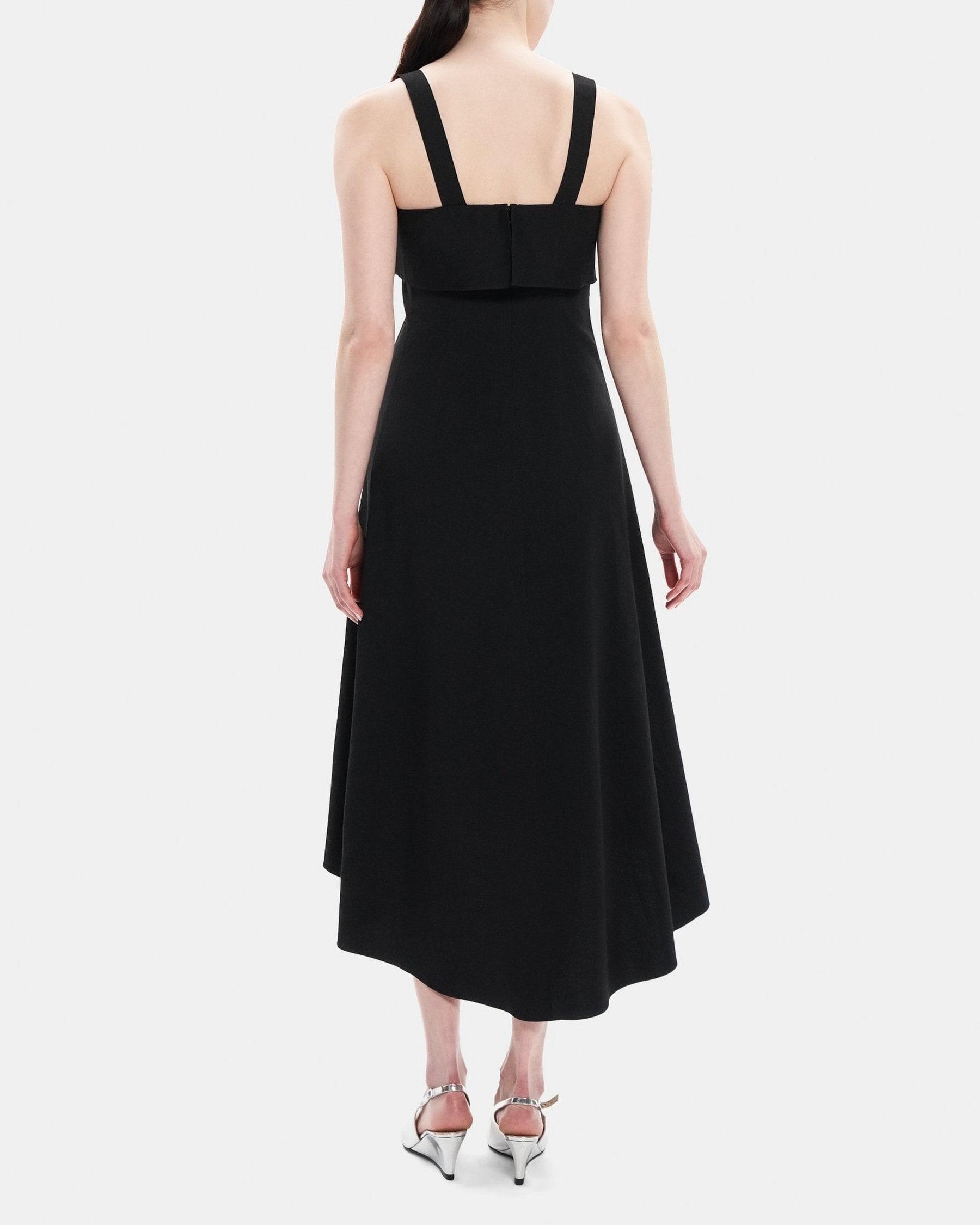 Fit-and-Flare Dress in Stretch Linen Product Image