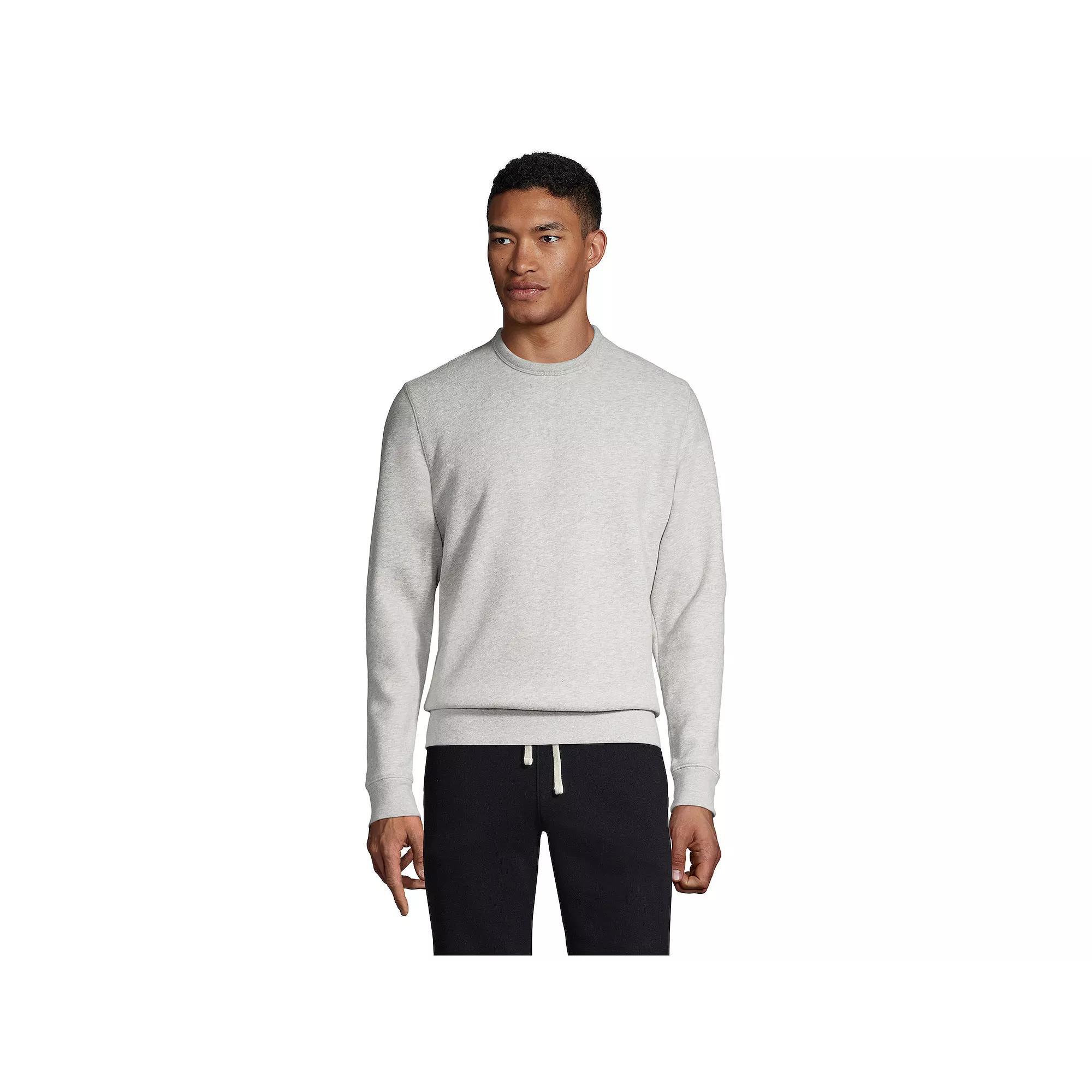 Big & Tall Lands' End Serious Sweats Crewneck Sweatshirt, Men's, Size: 4XB, Gray Grey Product Image