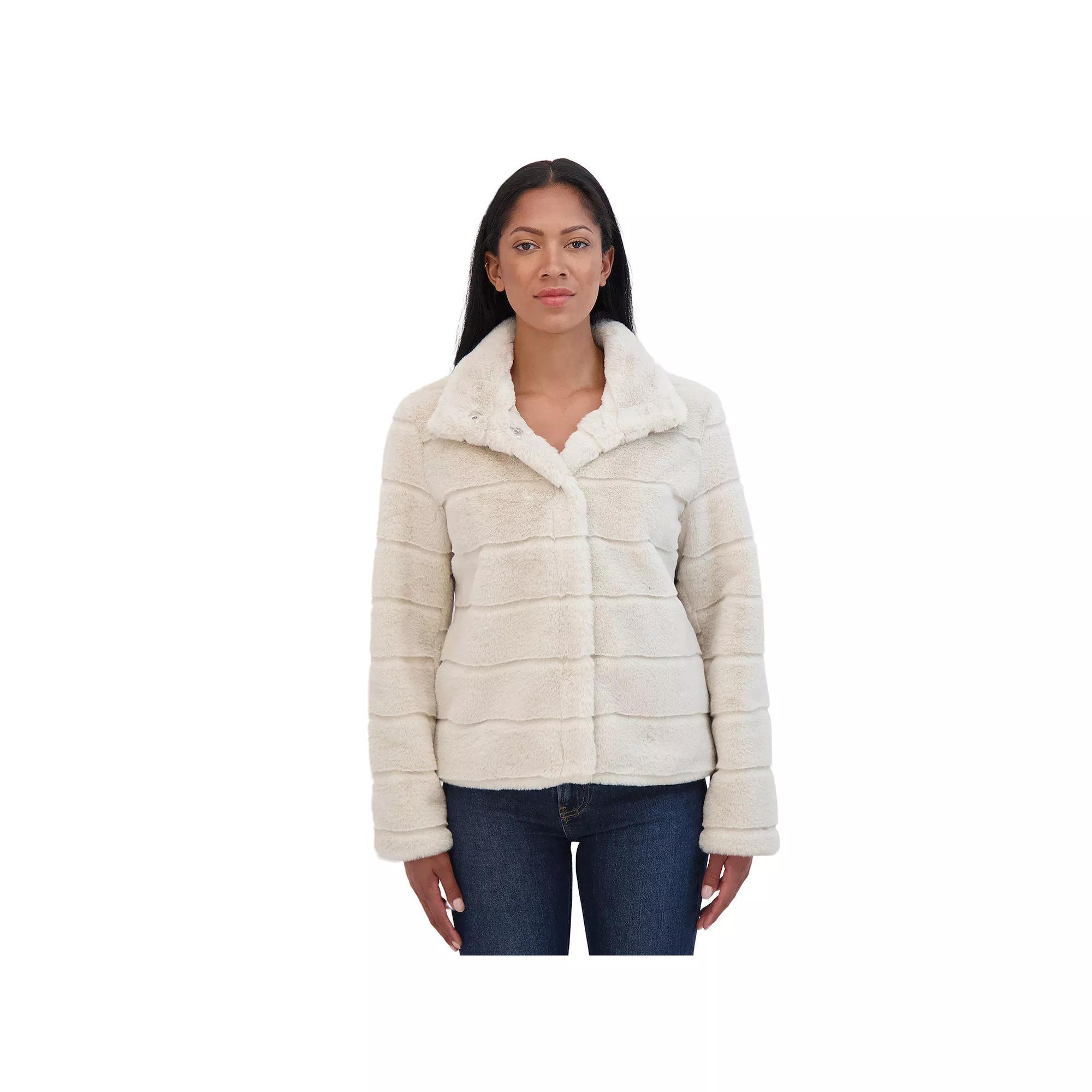 Women's Sebby Collection Faux Fur Jacket, Size: Large, Mink Product Image