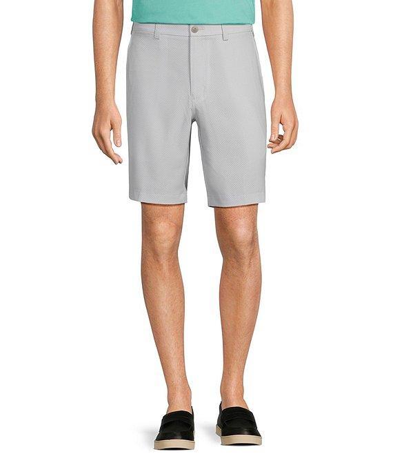 Roundtree & Yorke Performance Classic Fit Flat Front 9#double; Tonal Geo Printed Shorts Product Image