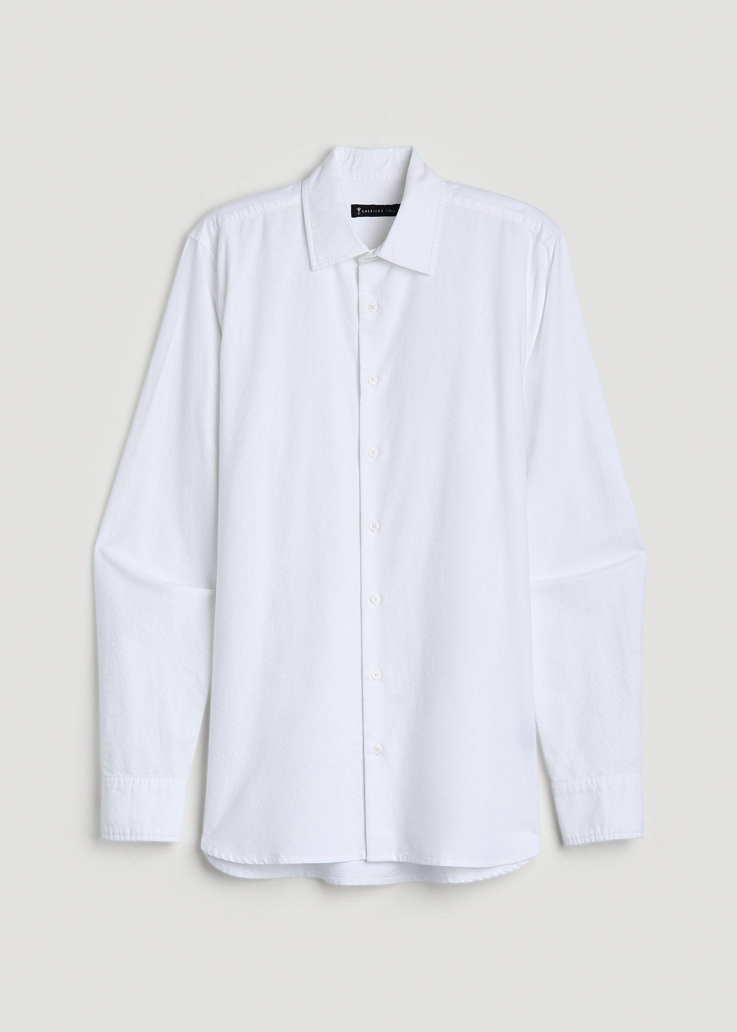 Pinpoint Oxford Shirt for Tall Men in White Product Image
