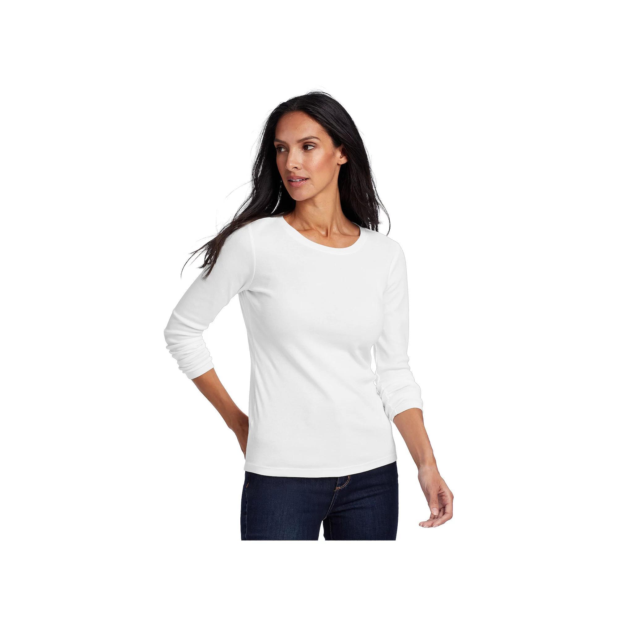 Women's Eddie Bauer Long Sleeve Favorite Crew Tee, Size: Medium, Medium Grey Gray Product Image
