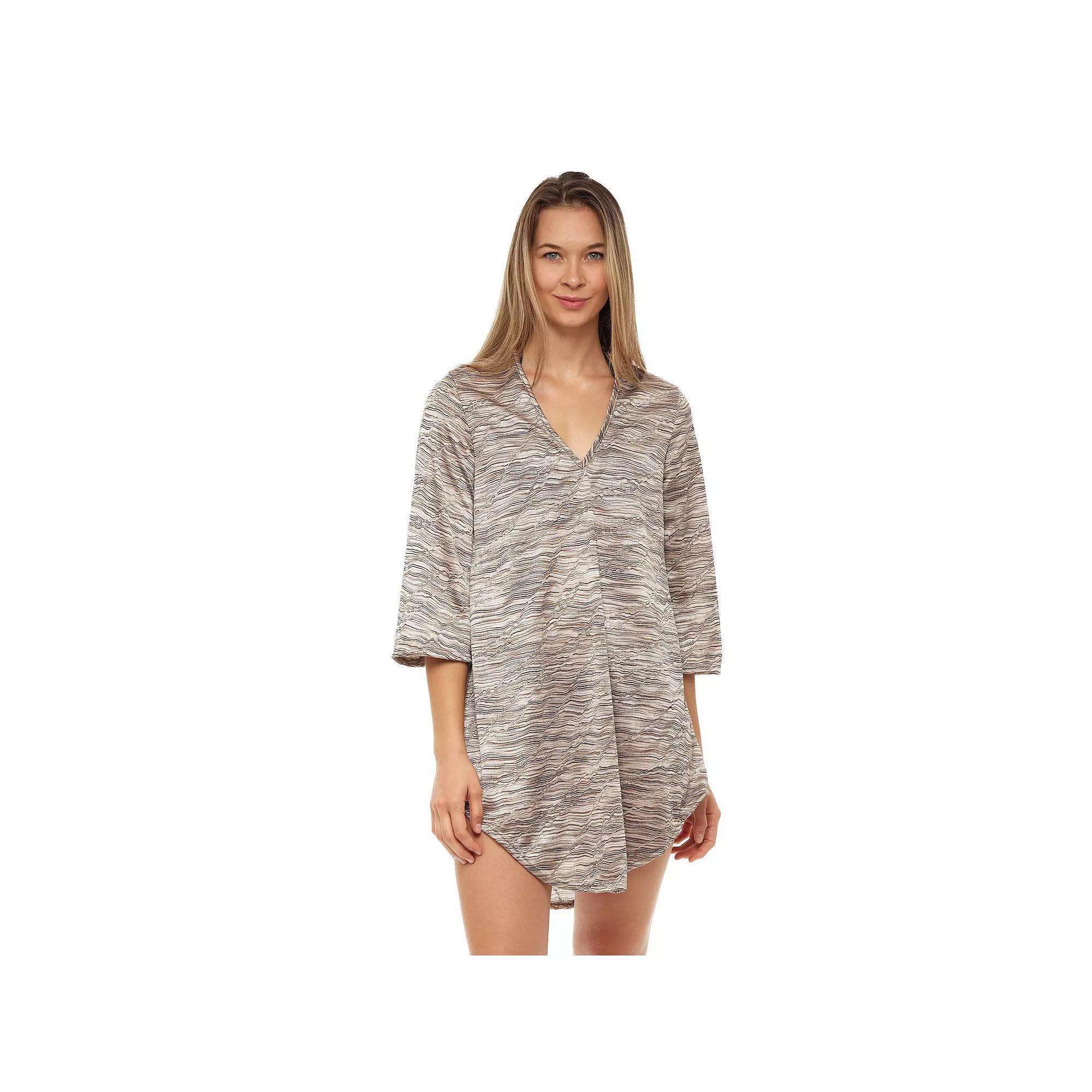 Women's Jordan Taylor ELIF V-Neck Tunic Coverup, Size: Small, Brown Product Image