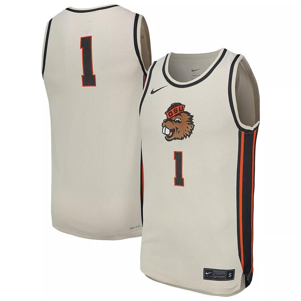 Men's Nike  Natural Oregon State Beavers  Replica Basketball Jersey, Size: 2XL, Beige Product Image