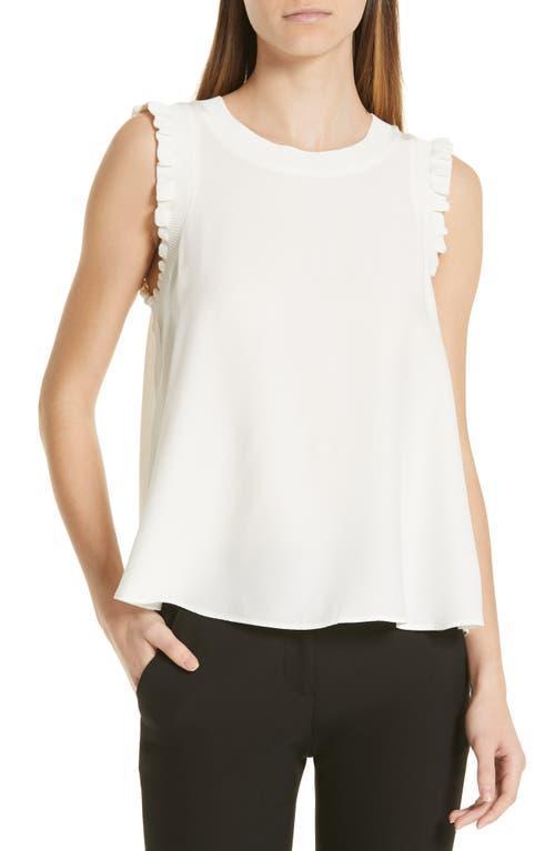 Cinq a Sept Lenore Ruffle Trimmed Silk Top Product Image