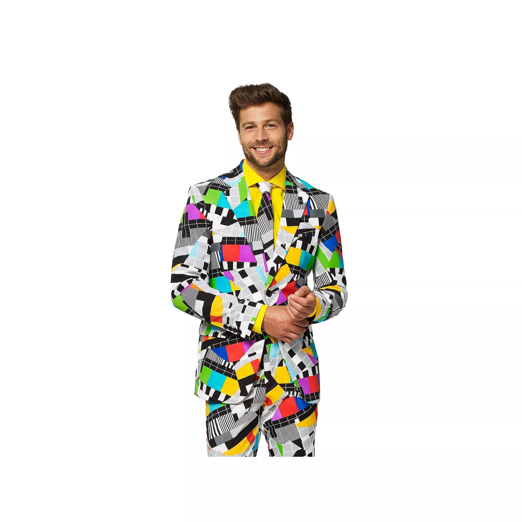 Men's OppoSuits Slim-Fit Novelty Pattern Suit & Tie Set, Size: 44 - Regular, Dot Print Product Image