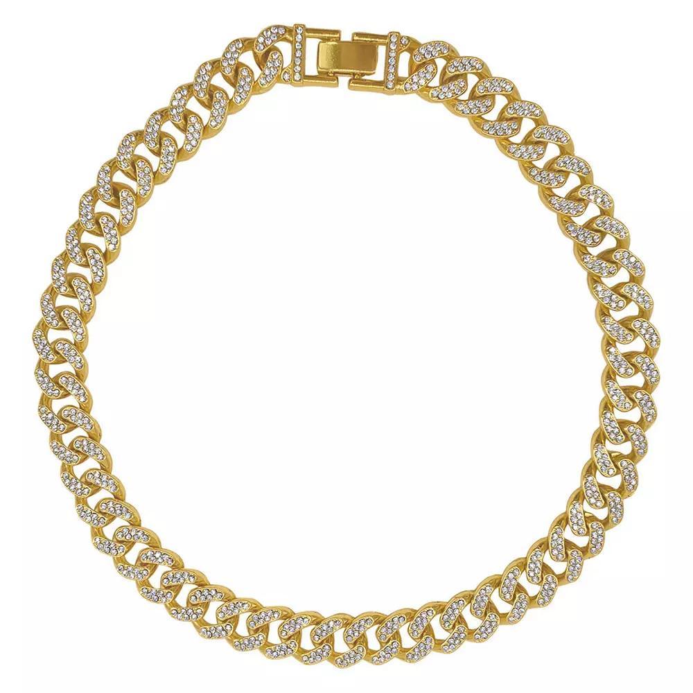 Adornia Cubic Zirconia Flat Curb Chain Necklace, Womens Silver Tone Product Image