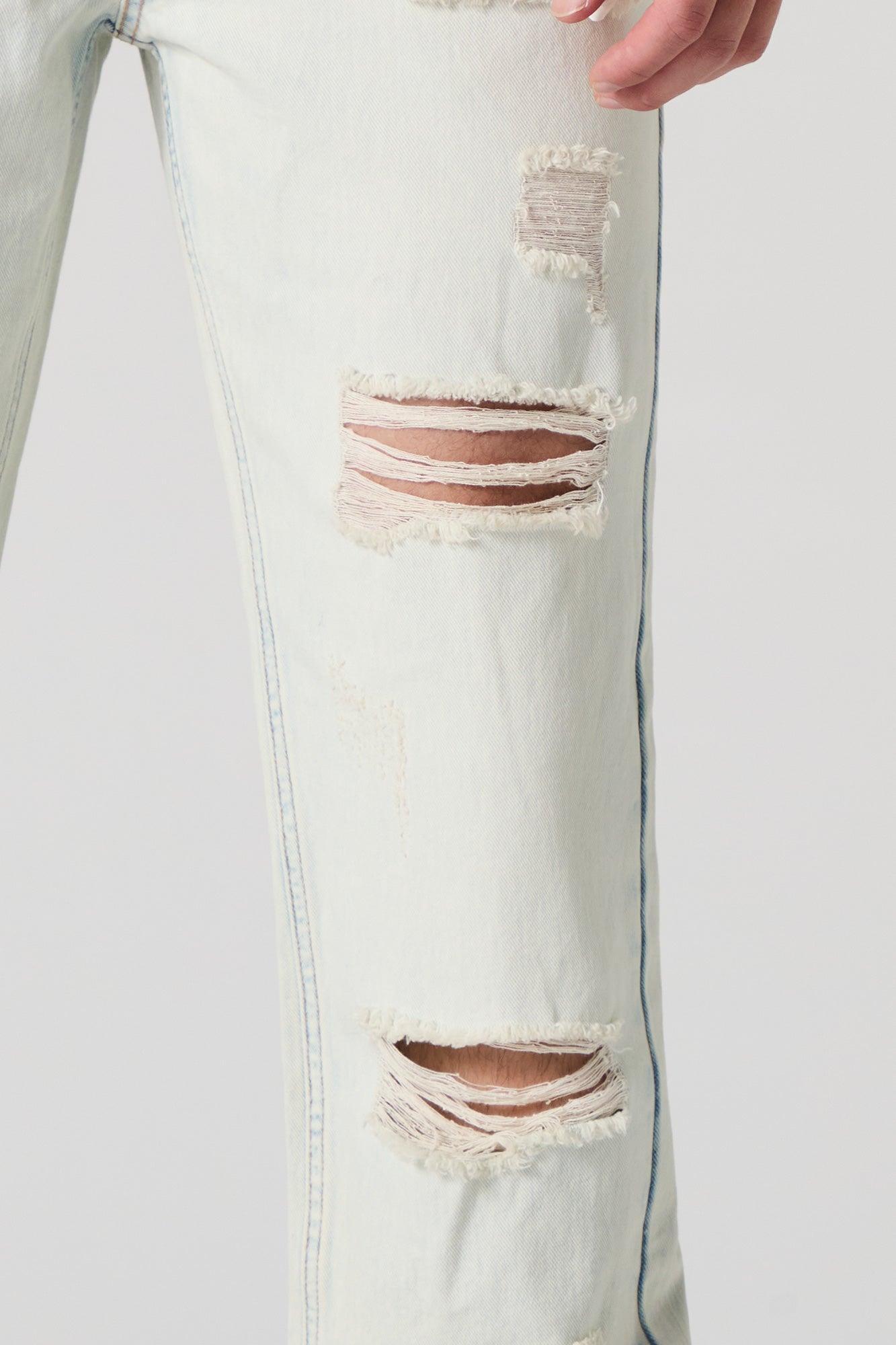 Heavy Distressed Straight Leg Jean Male Product Image