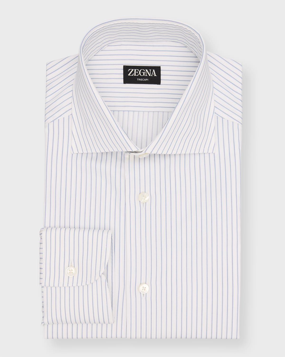 Men's Trecapi Cotton Stripe Dress Shirt Product Image