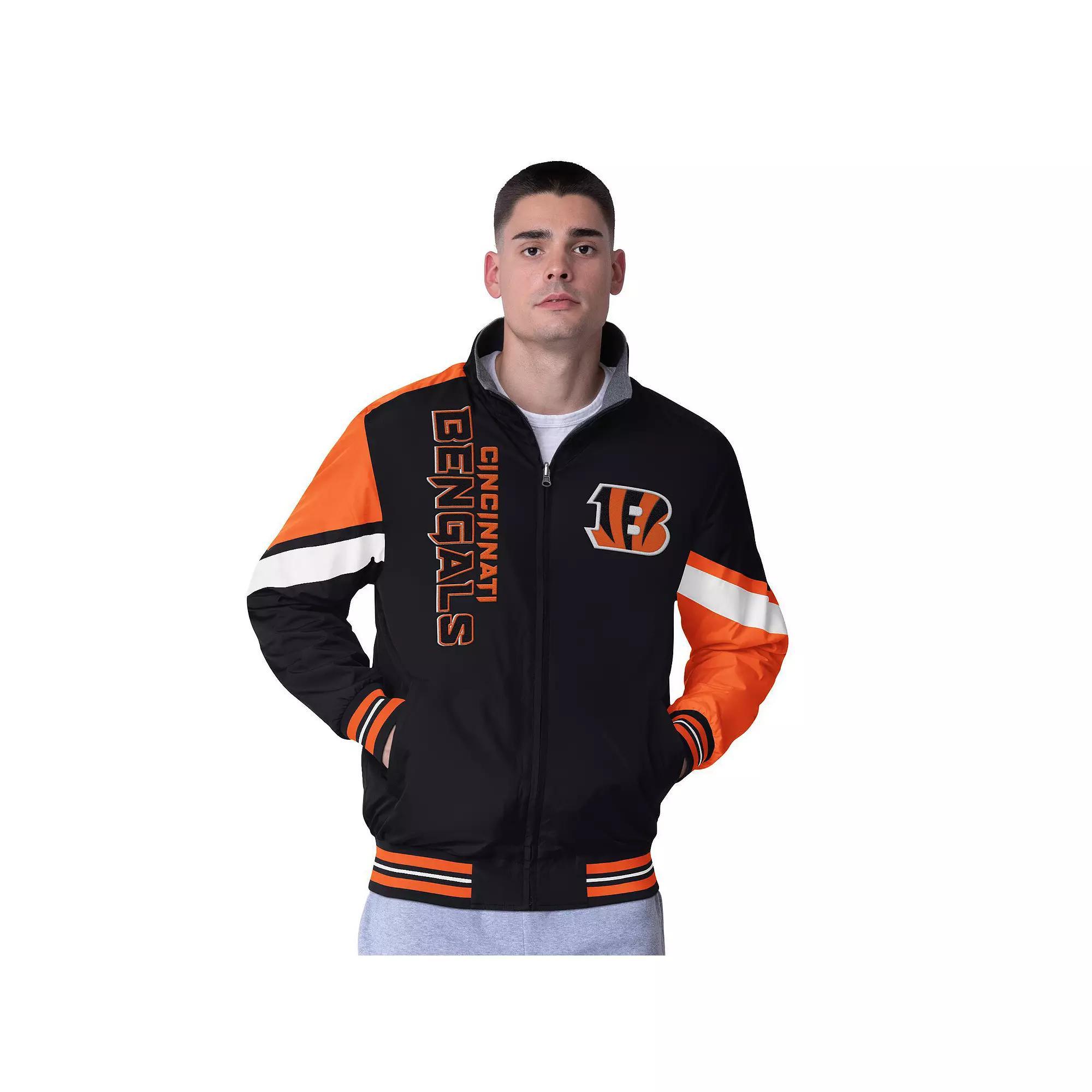 Men's G-III Extreme Black Cincinnati Bengals Strong Arm Reversible Full-Zip Jacket, Size: Small Product Image