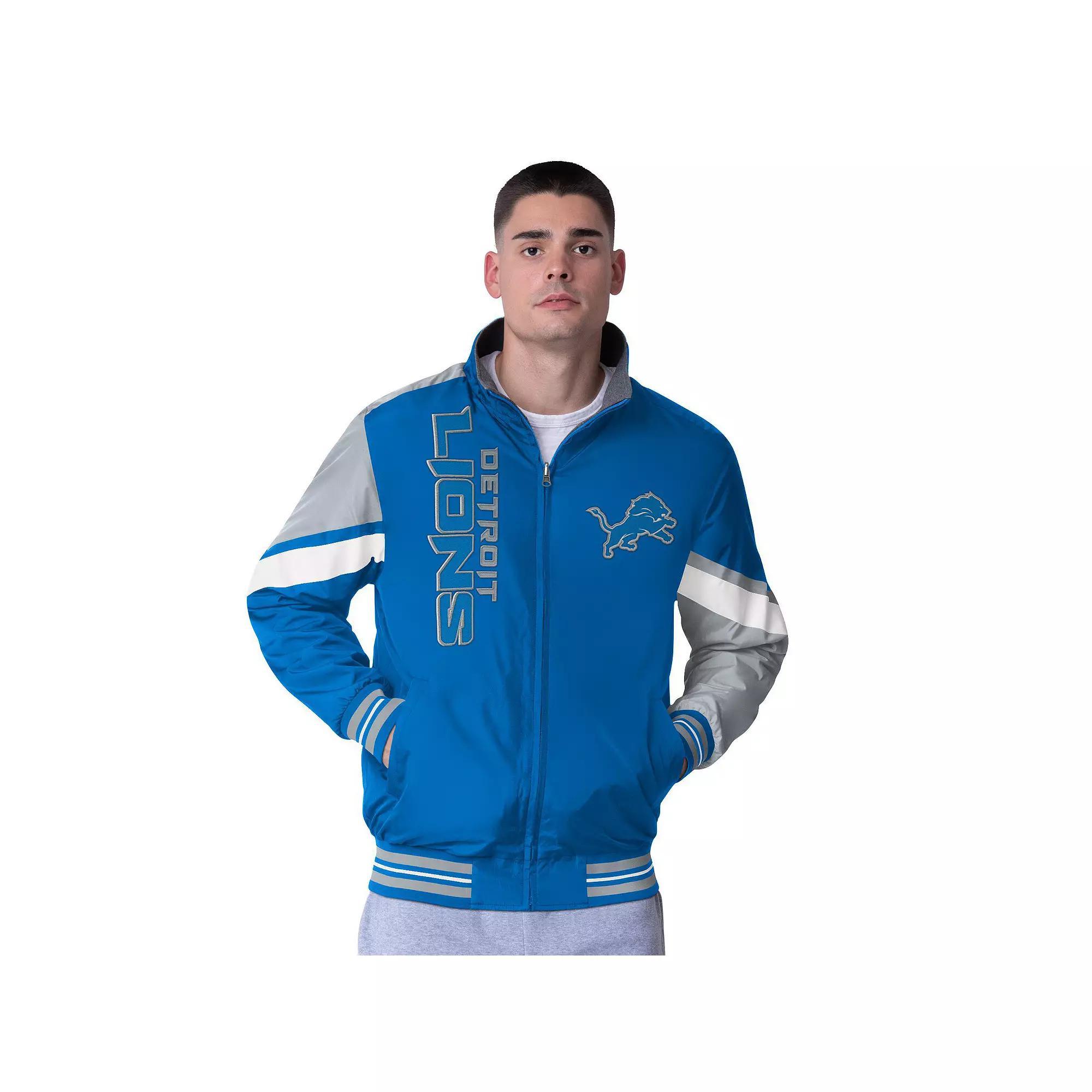 Men's G-III Extreme Blue Detroit Lions Strong Arm Reversible Full-Zip Jacket, Size: Medium Product Image