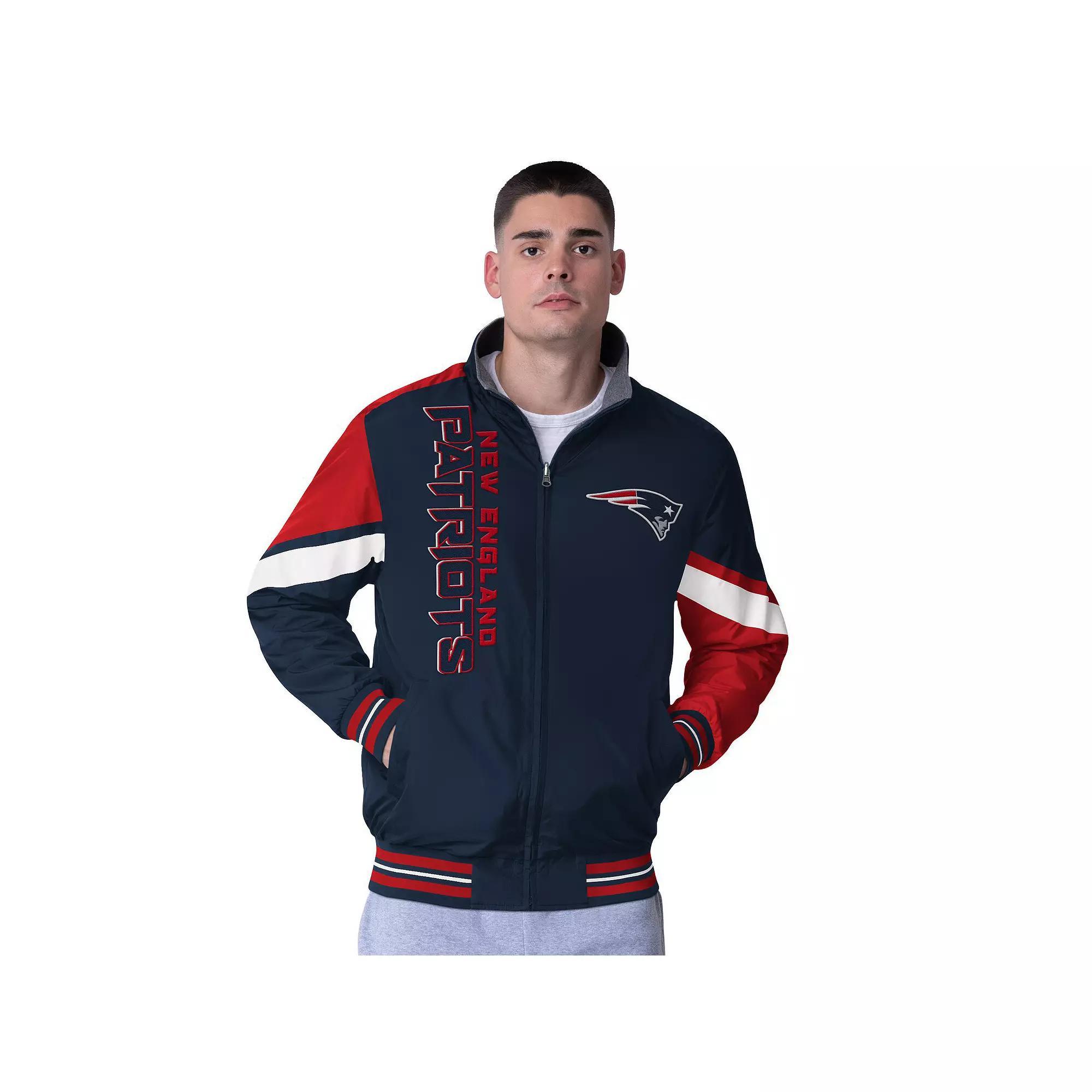 Men's G-III Extreme Navy New England Patriots Strong Arm Reversible Full-Zip Jacket, Size: 3XL, Blue Product Image