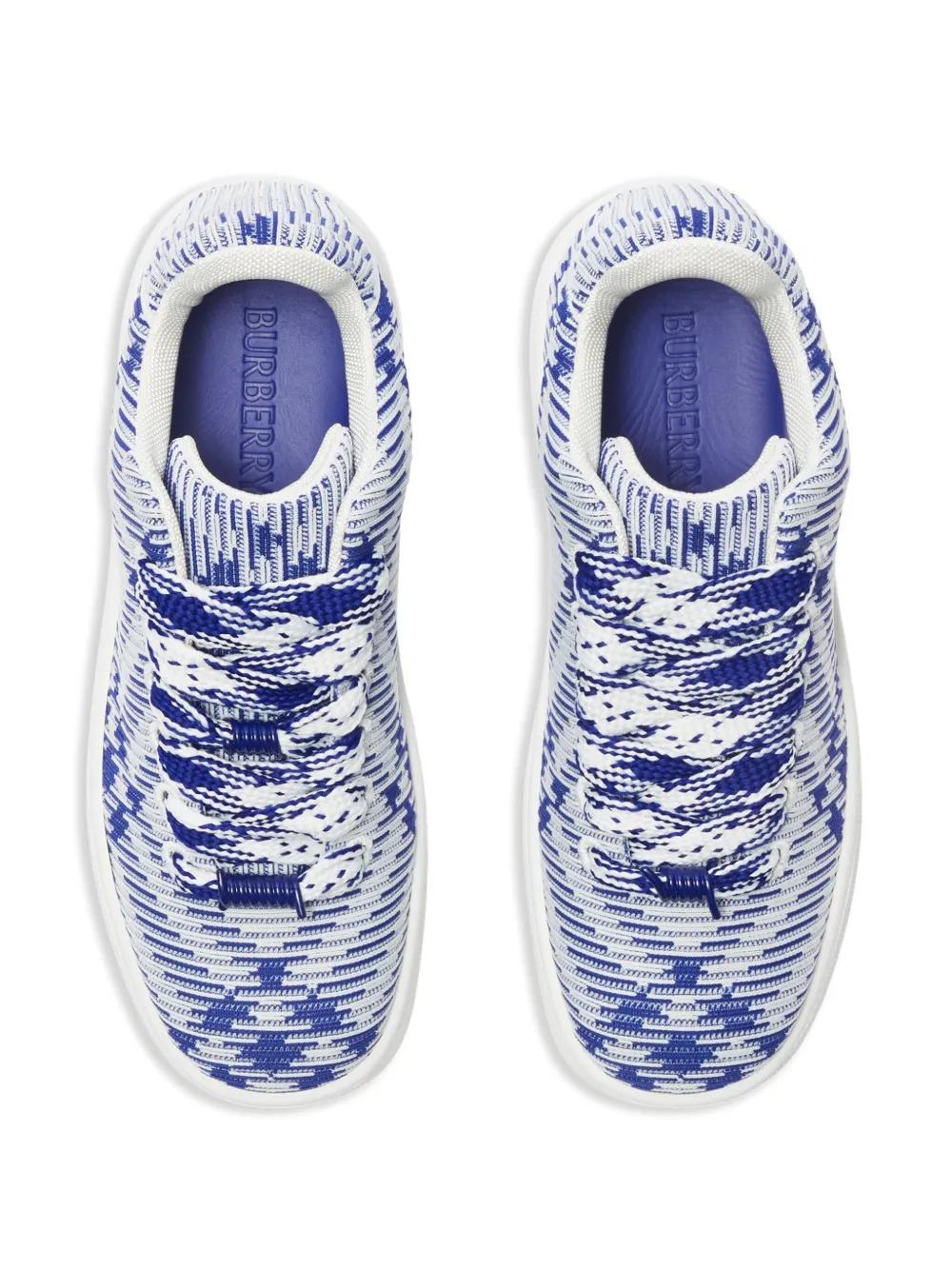 Box checked leather sneakers Product Image