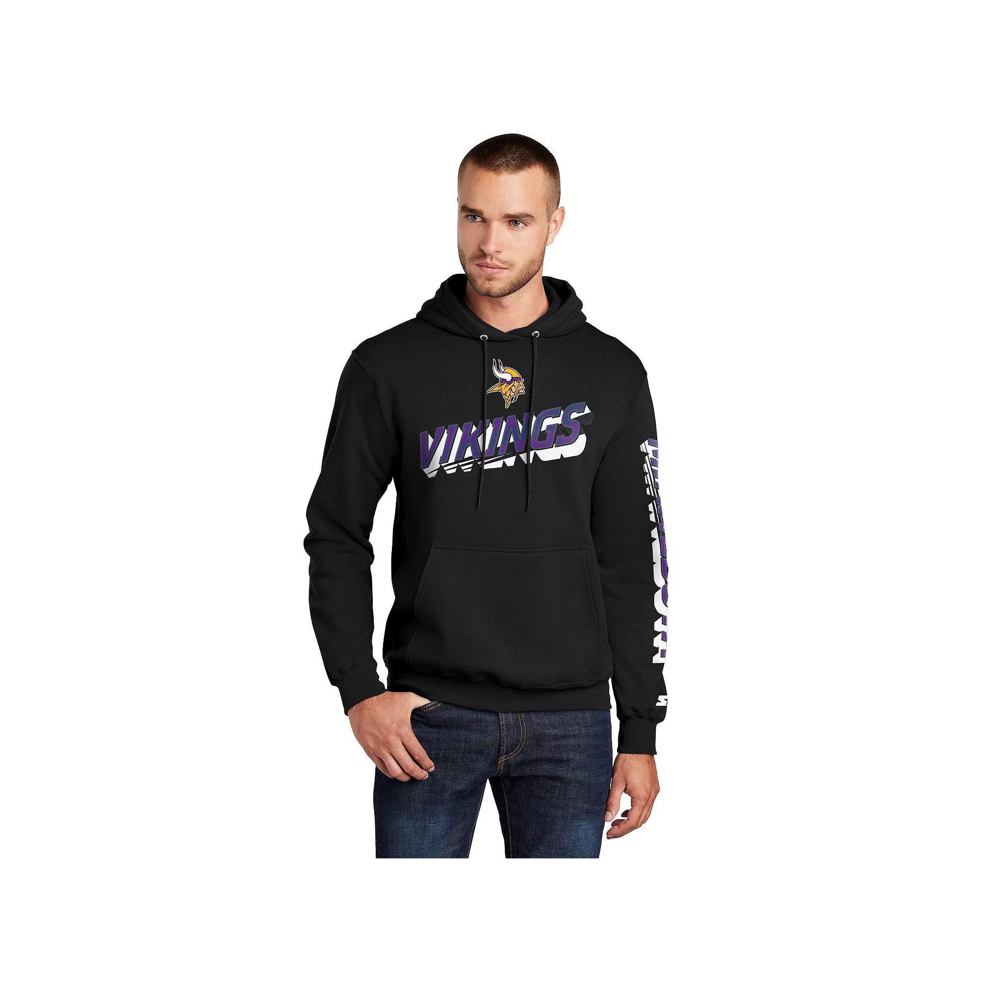 Men's Starter Black Minnesota Vikings Wordmark Logo Pullover Hoodie, Size: Large Product Image
