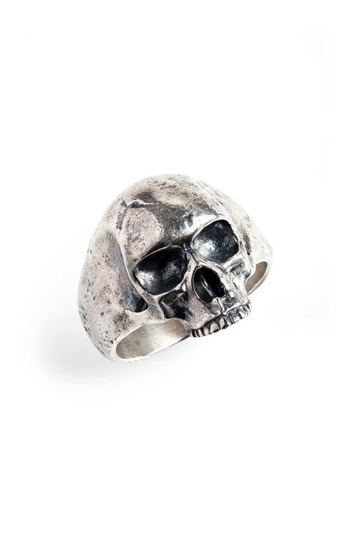 John Varvatos Collection Mens Sterling Silver Skull Statement Ring Product Image