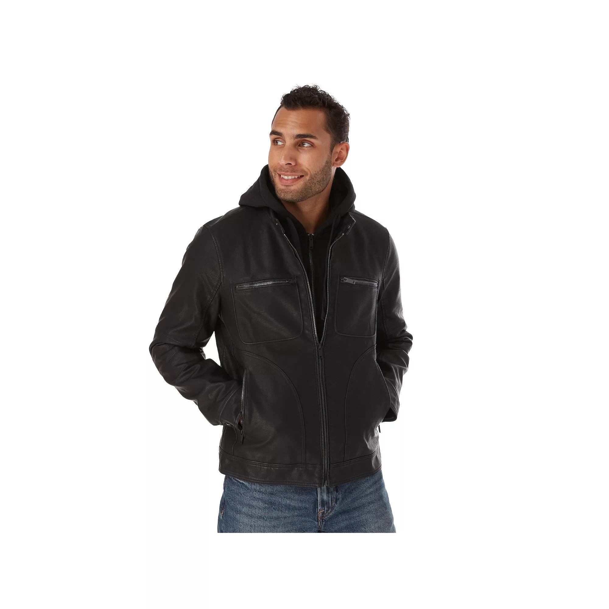 Mens Apt. 9 Faux Leather Moto Style Jacket Product Image