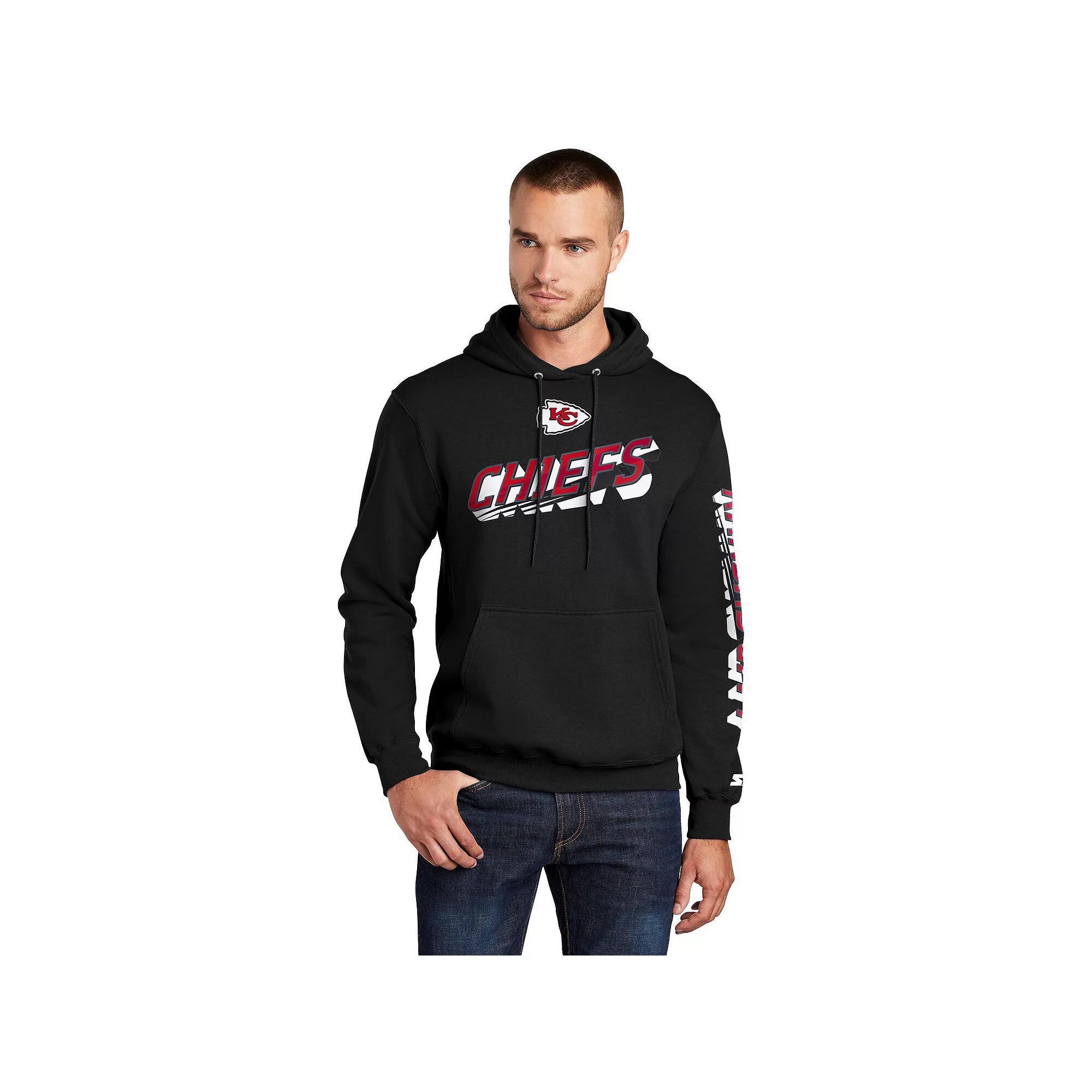Mens Starter Kansas City Chiefs Wordmark Logo Pullover Hoodie Product Image