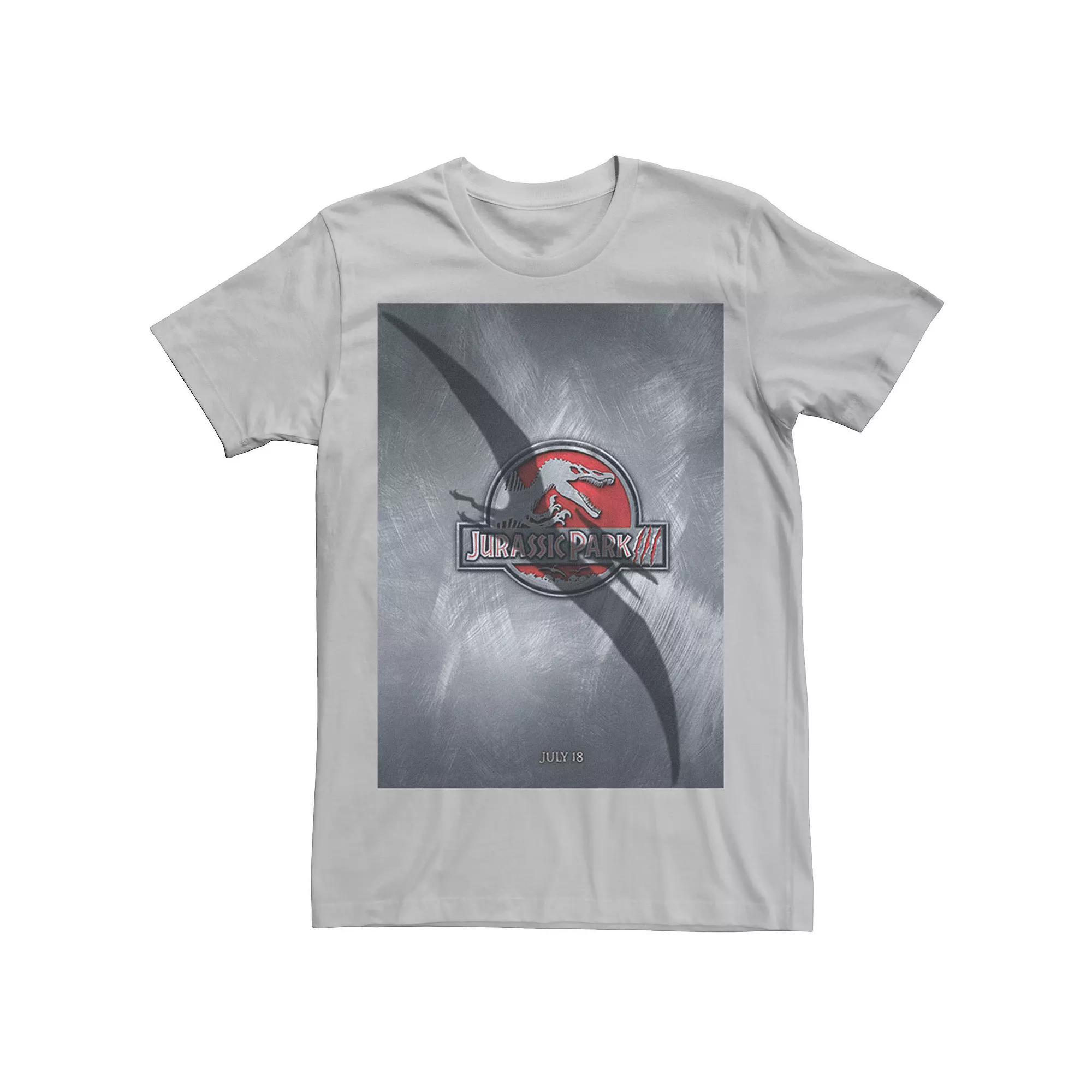 Men's Jurassic Park 3 Movie Poster Pterodactyl Tee, Size: 3XL, Athletic Grey Product Image