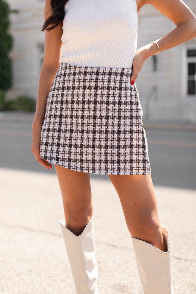 Sweet Escapes Brown Plaid Skort Product Image