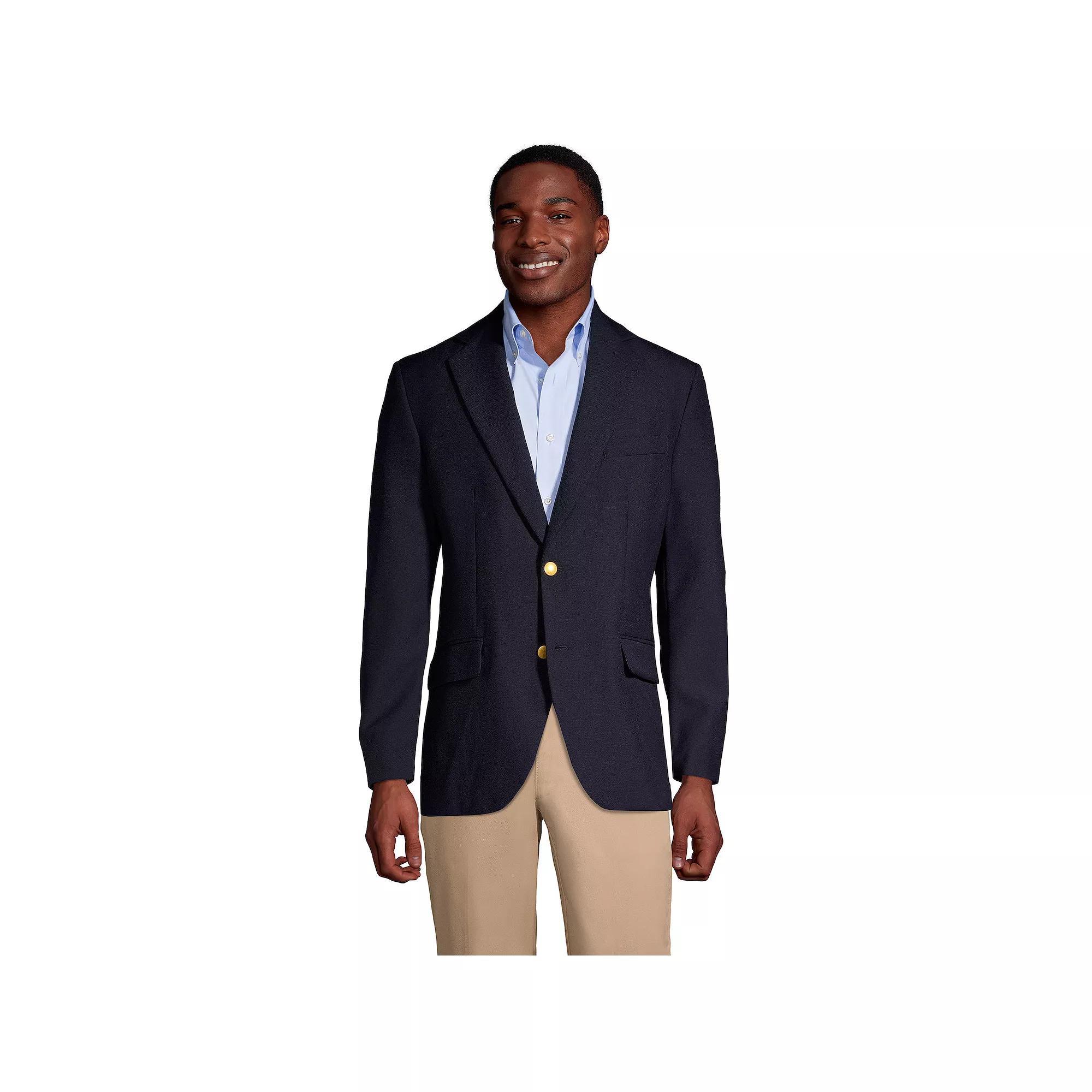 Men's Lands' End Hopsack Blazer, Size: 40, Deep Blue Product Image
