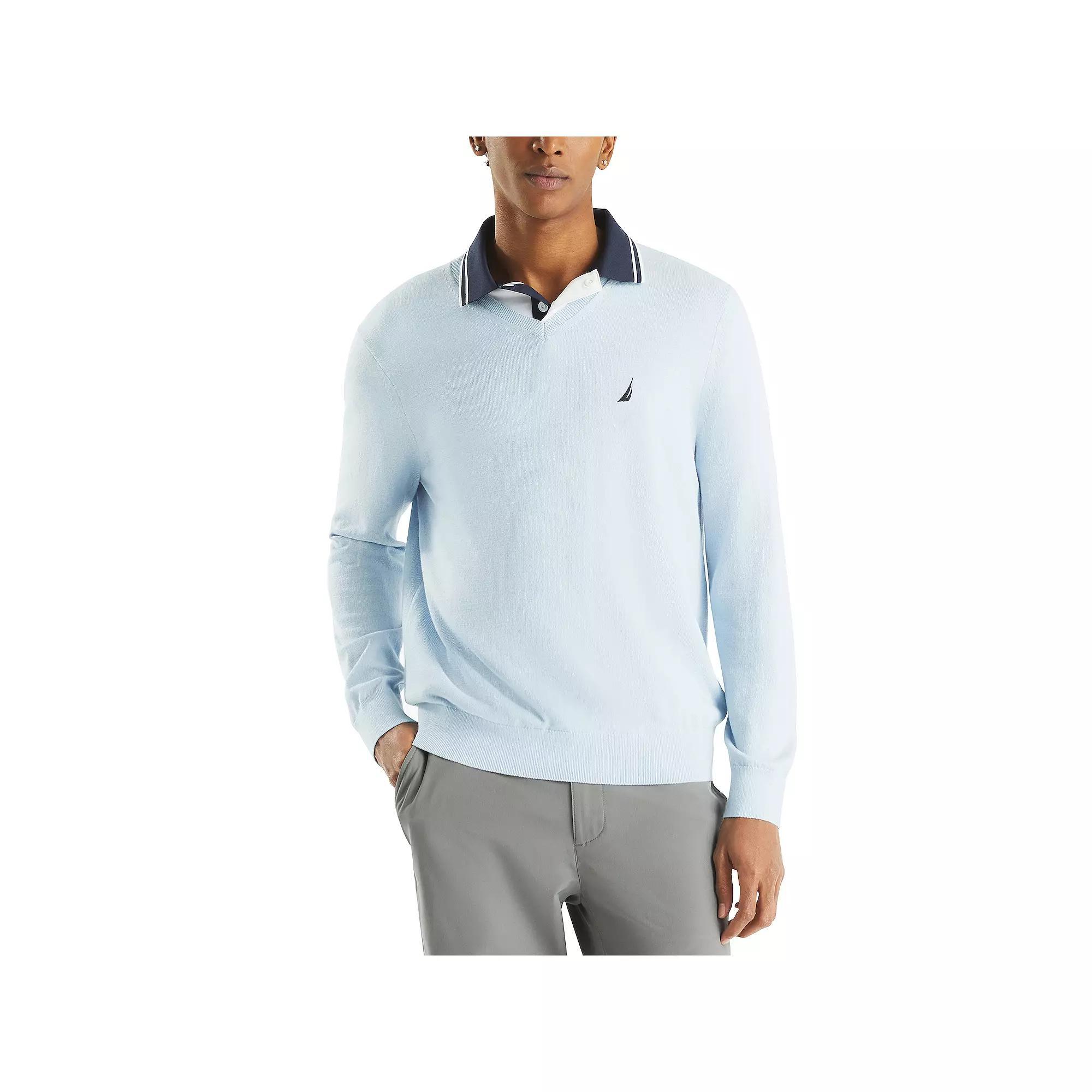 Men's Nautica Navtech V-Neck Sweater, Size: XL, Skyway Blue Product Image