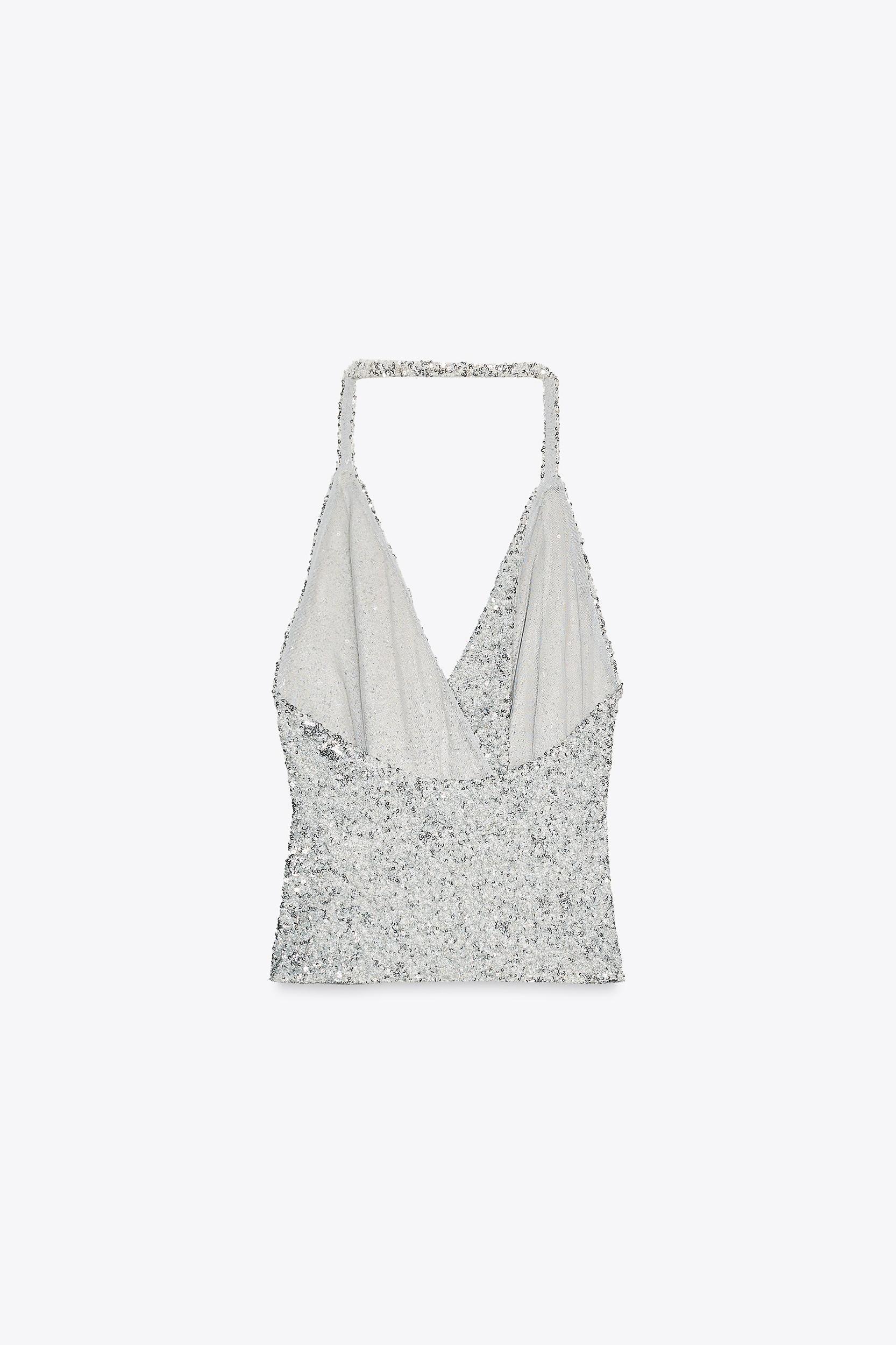 RUCHED SEQUIN TOP Product Image