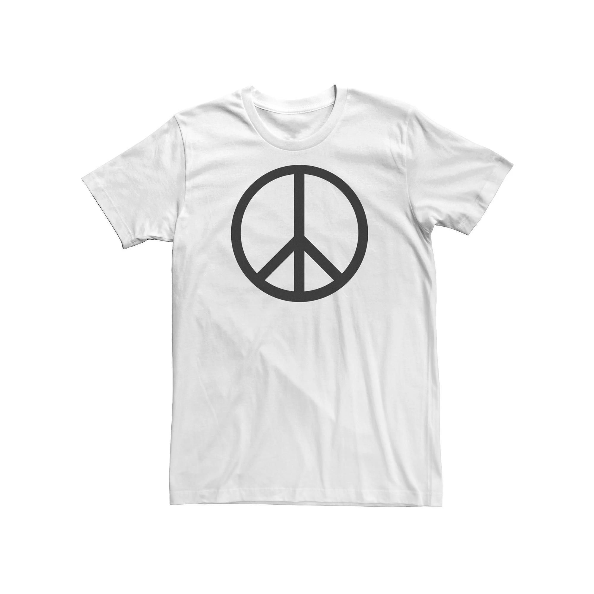 Big & Tall Peaceful Peace Sign Tee, Men's, Size: 4XL Tall, White Product Image