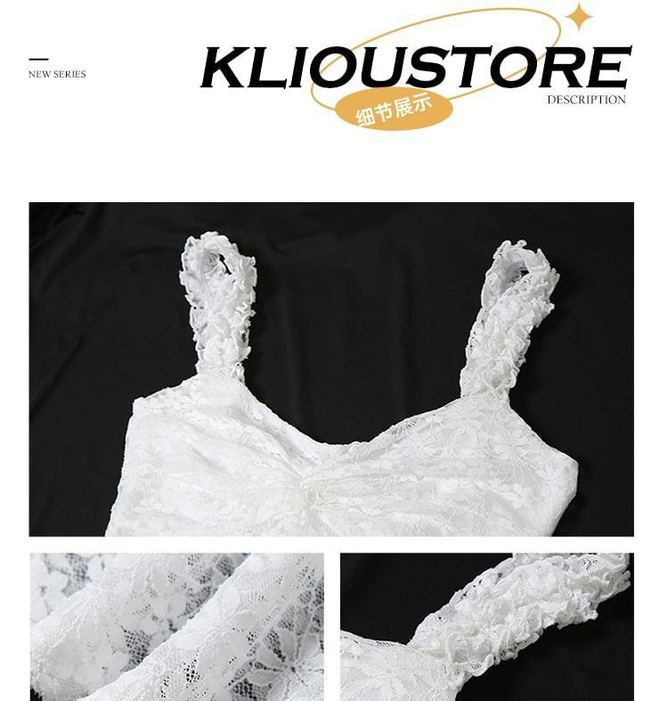 Off-Shoulder Floral Lace Maxi Sundress Product Image