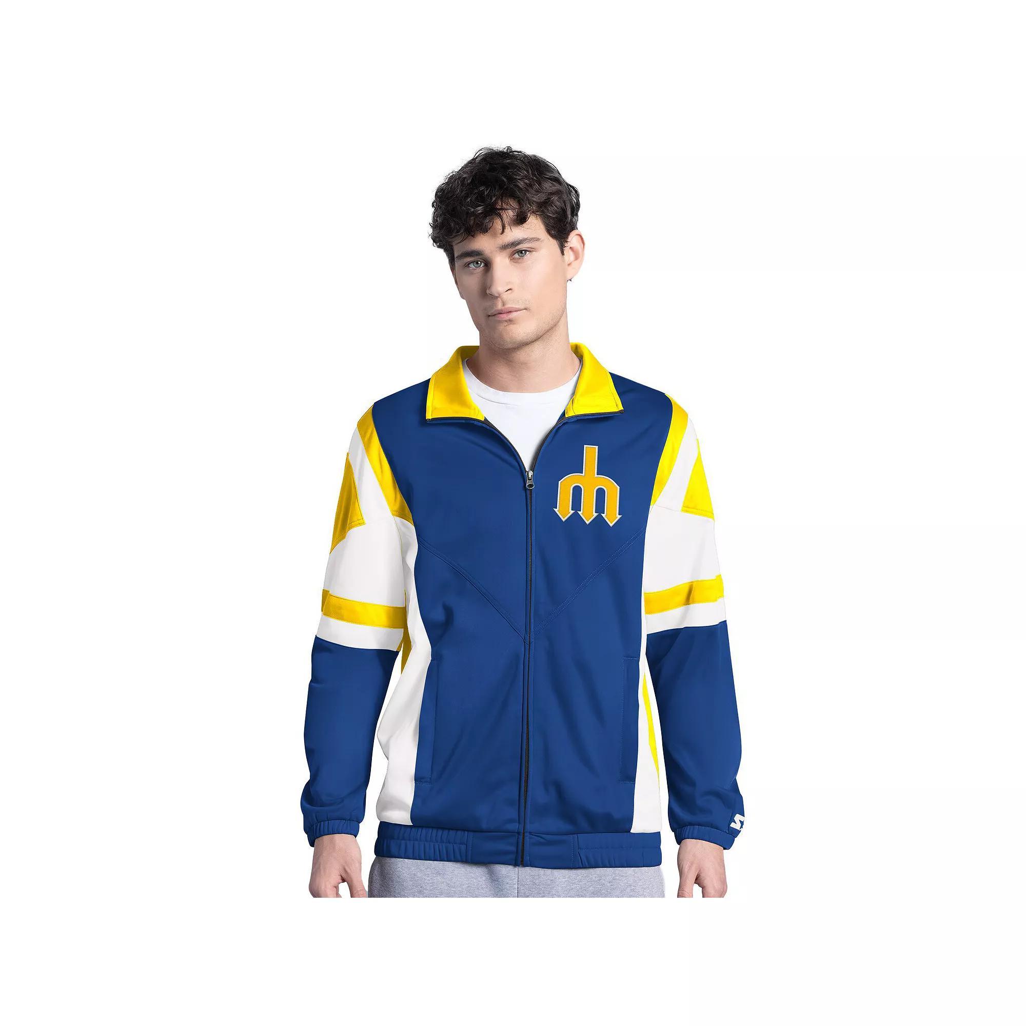 Mens Starter Royal/Gold Seattle Mariners Contender Tricot Full-Zip Track Jacket Product Image