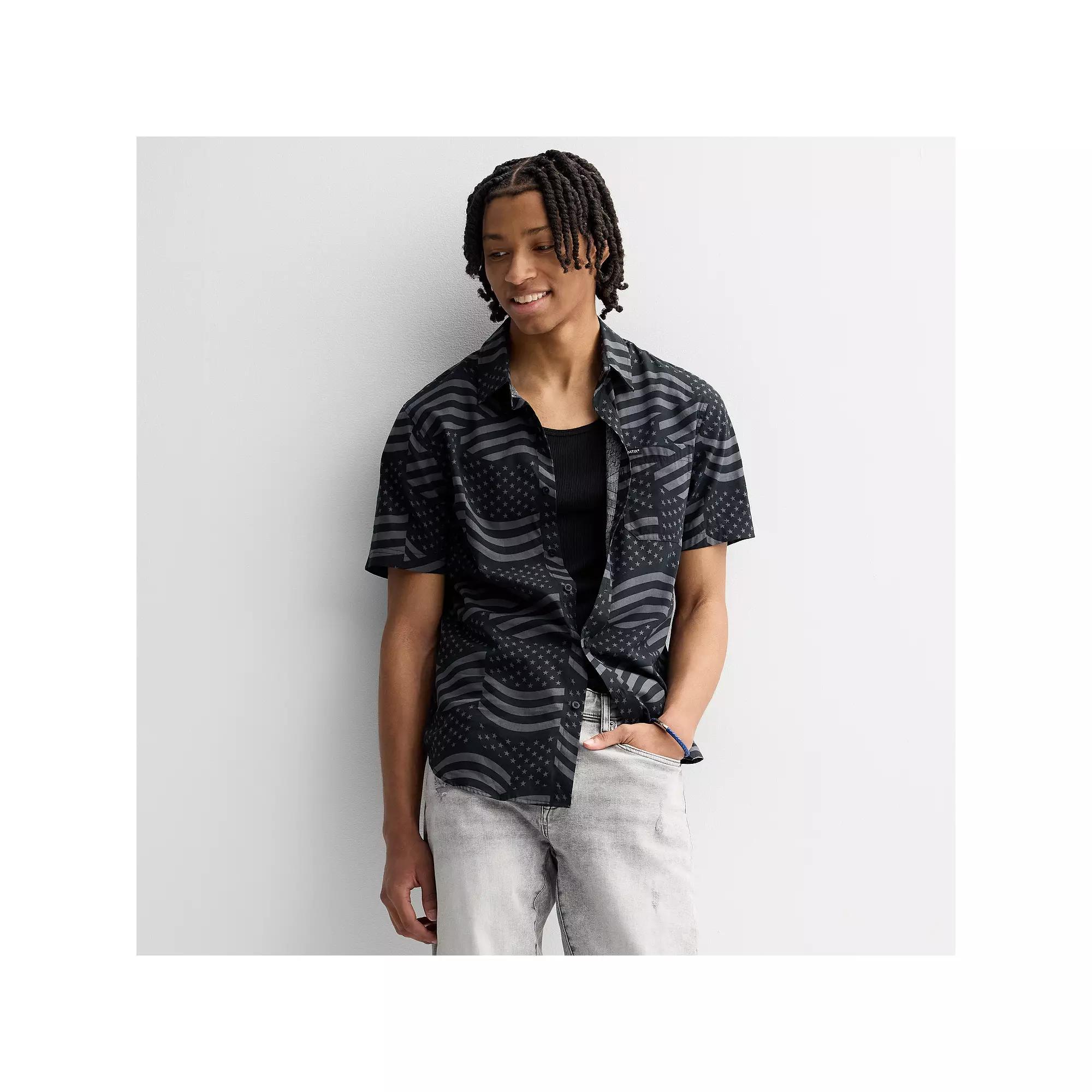 Men's Matix Short Sleeve Shirt and Tank Top Undershirt Set, Size: XL, Black Product Image