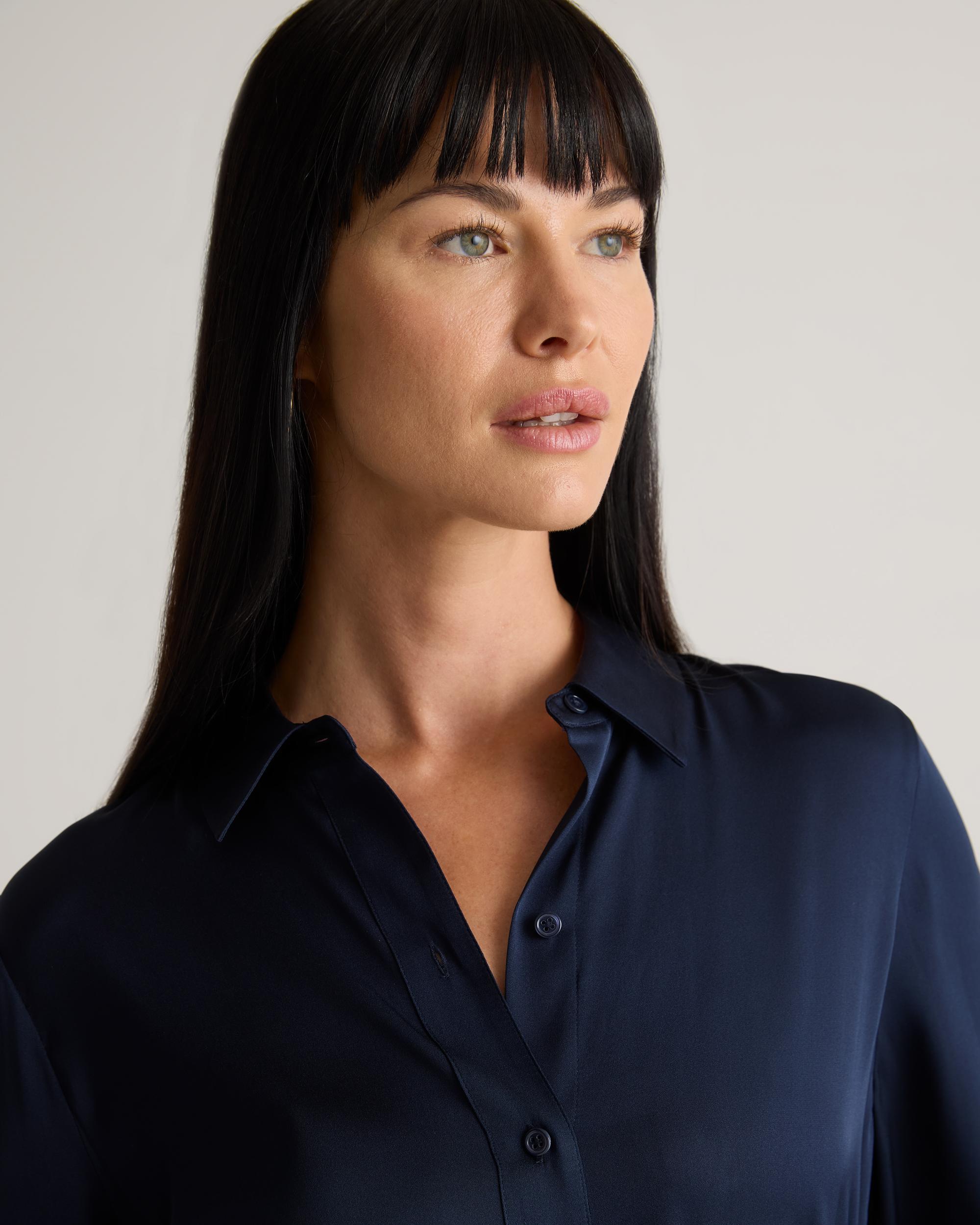 Quince | Women's Washable Stretch Silk Maxi Shirt Dress Product Image