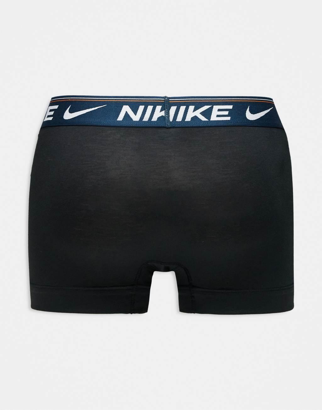 Nike Dri-FIT ultra comfort 3 pack briefs with colored waistband in orange/red/navy Product Image