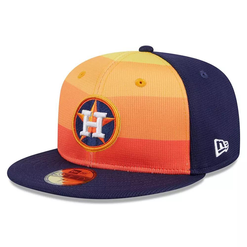 Men's New Era  Orange Houston Astros 2024 Batting Practice 59FIFTY Fitted Hat, Size: 7 7/8 Product Image