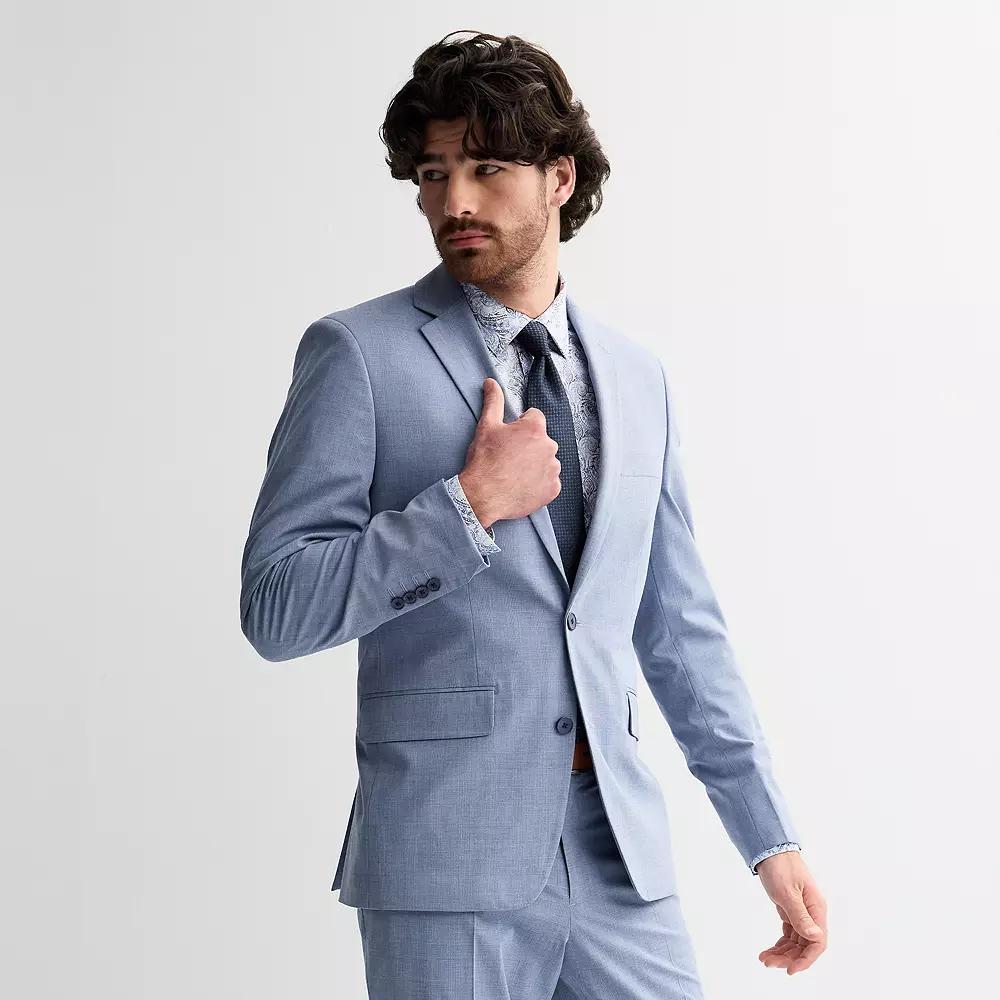 Men's Apt. 9® Premier Flex Performance Slim-Fit Washable Suit Jacket, Size: 46 - Regular, Blue Plaid Product Image